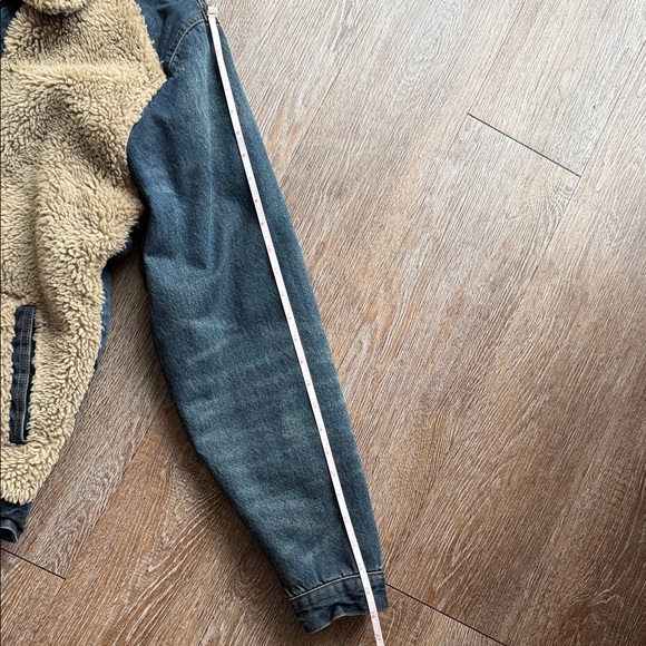 Zara Tan and Blue Sherpa Lined Jacket - Picture 4 of 16